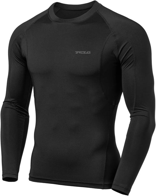 Men's UPF 50+ Long Sleeve Compression Athletic Shirt - Perfect for Workouts and Water Sports