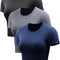 Women'S Dry Fit Crop Top Yoga Short Sleeve Shirts Crew Neck Athletic Running Tee 3 Pieces