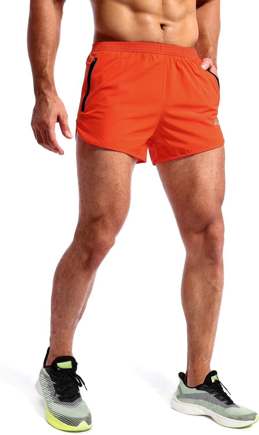 Men’S Running Shorts 3 Inch Quick Dry Gym Athletic Workout Shorts for Men with Zipper Pockets